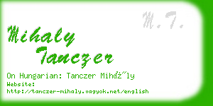 mihaly tanczer business card